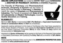 University Of Karachi UOK Pharm D Admissions 2025