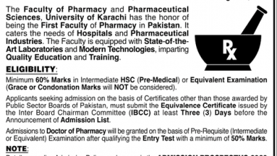 University Of Karachi UOK Pharm D Admissions 2025