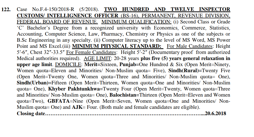 FPSC Custom Inspector Result 2025 1 FPSC Custom Inspector Result 2025 Date www.fpsc.gov.pk