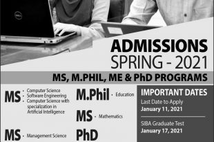 IBA Sukkur MS, M.Phil, PhD Admissions 2022