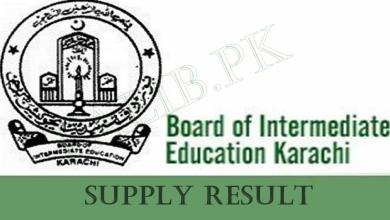 Karachi Board Inter Supply Result 2025 HSC BIEK All Groups