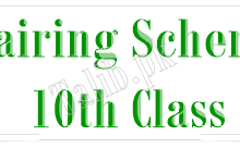 Pairing Scheme Of 10th Class 2025 Biology, Math, English