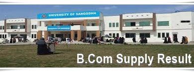 University Of Sargodha B.Com Supplementary Result 2025