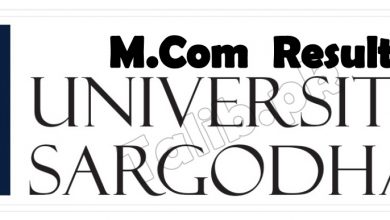 University Of Sargodha M.Com Result 2025