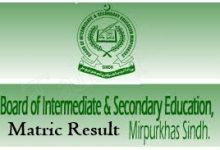BISE Mirpurkhas 9th, 10th Class Result 2025 Online
