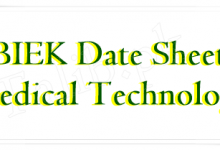 Karachi Board 1st Year, 2nd Year Pre Medical Date Sheet 2025