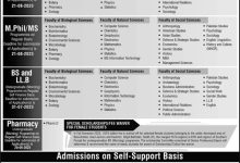 Quaid-i-Azam University Islamabad MS/M.Phil, PhD Admissions 2025