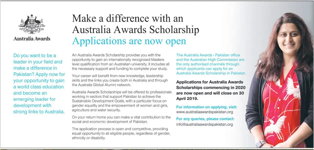 Australia Award Scholarship 2026 Pakistan 1 Australia Award Scholarship 2026 Pakistan Application Form Last Date