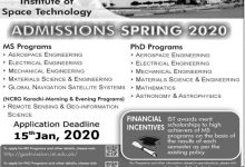 Institute Of Space Technology Admission 2025