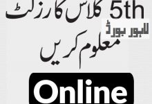 Lahore Board 5th Class Result 2025 Roll Number Wise