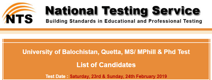 University Of Balochistan NTS Result 2025 For MS/ MPhil PhD 1 University Of Balochistan NTS Result 2025 For MS MPhil PhD