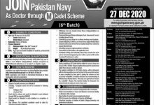 Join Pak Navy as Medical Cadet 2025 Online Registration