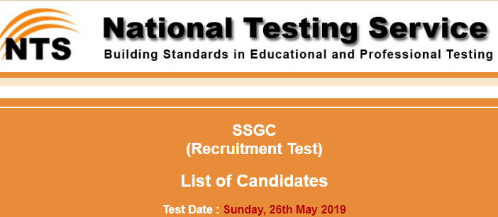 NTS SSGC Test Result 2019 Answer Keys Online Download