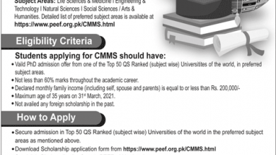 PEEF Scholarship For PhD 2025