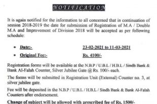 Karachi University MA MSc Private Admission Form 2022