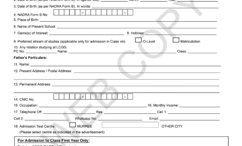 Lawrence College Murree Admission Form 2026 1st Year Entry Test 1 Lawrence College Murree Admission Form 2026 1st Year Entry Test