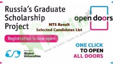 Russian Scholarship Program 2025-2020 NTS Result, Selected List