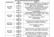 SPSC Revenue Qualifying Examination 2025 Date Sheet Schedule
