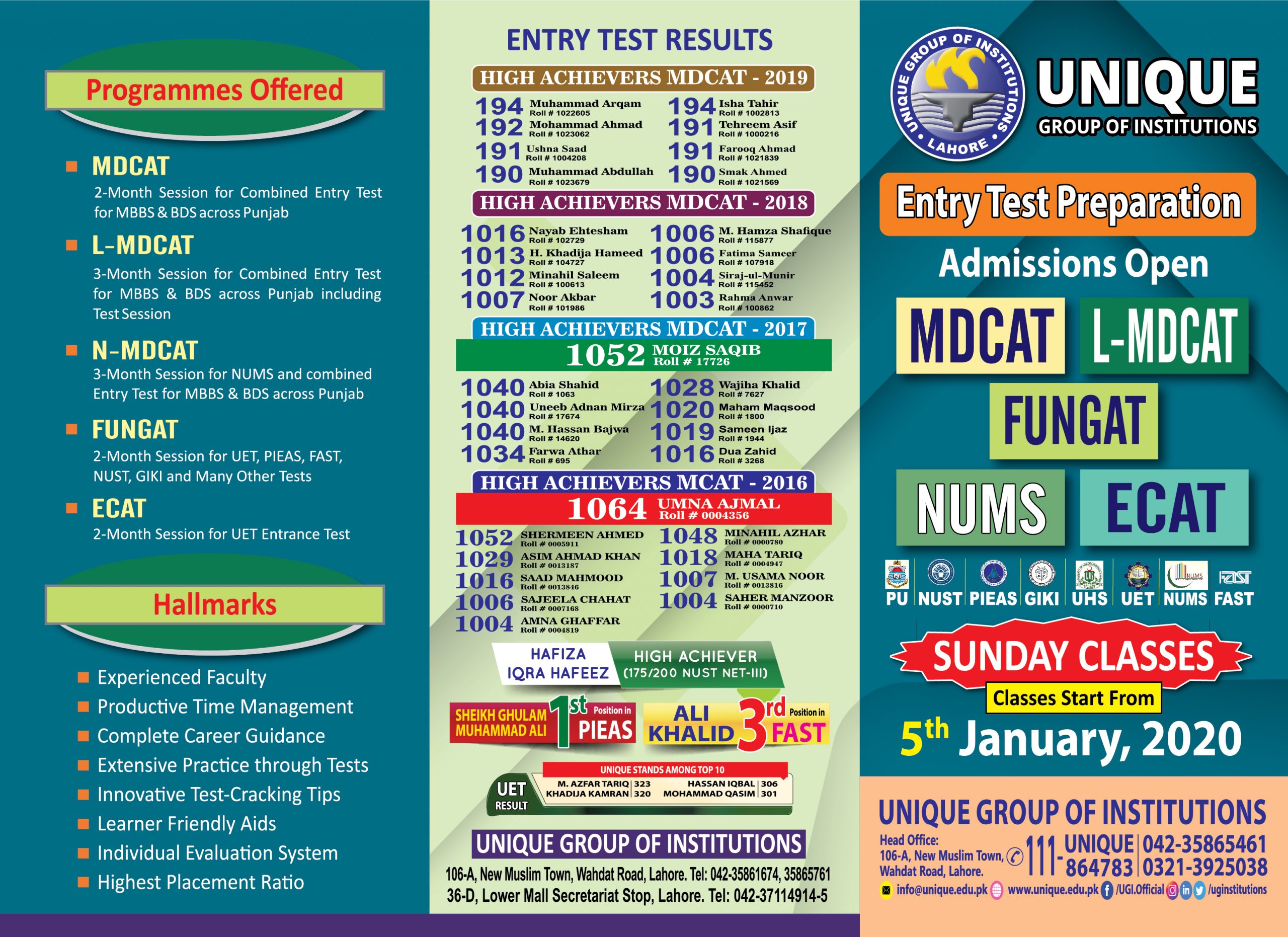 Unique Academy Lahore Entry Test Preparation Admission 2025 1 Unique Academy Lahore Entry Test Preparation Admission 2025
