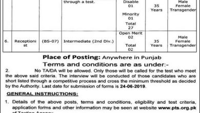 punjab revenue authority jobs 2025 PTS application form last date