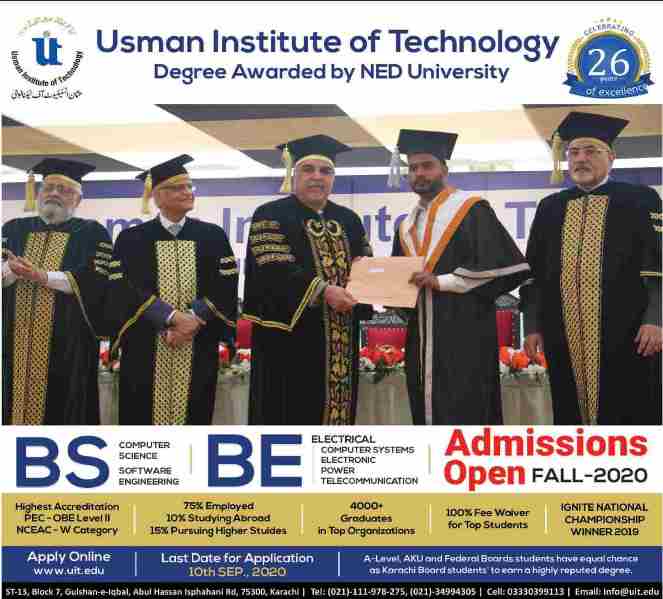 Usman Institute Of Technology Admission 2022