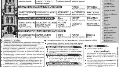 GC University Lahore BS Admission 2025