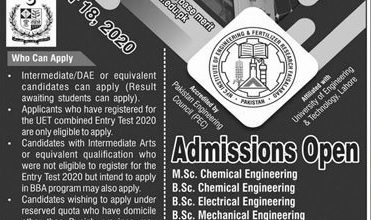 NFC Institute of Engineering and Fertilizer Research Admission 2025