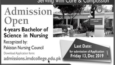 Islamabad Nursing College Admission 2025 Last Date, Application Form