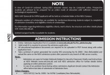 National Defence University Admission 2025 Spring