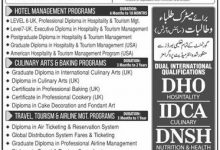 COTHM Lahore Admission 2025 Courses Form, Last Date