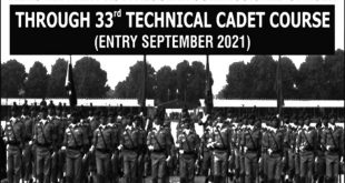 33rd Technical Cadet Course TCC Online Registration 2021