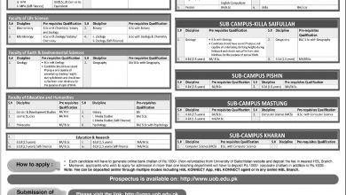 University Of Balochistan Spring Admission 2025