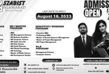 SZABIST Islamabad Admissions 2025 Fall