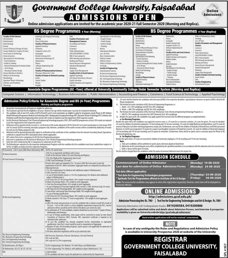 GCWUF Faisalabad Admission 2026 1 GCWUF Faisalabad Admission 2026