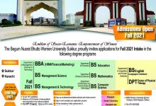 The Begum Nusrat Bhutto Women University Sukkur Admission 2025