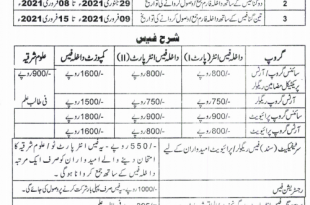 Gujranwala Board Inter Admissions Form 2022 Fee Date Schedule
