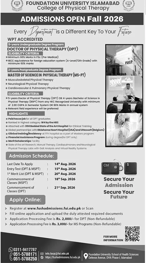 Foundation University Islamabad FUI Admissions Spring 2026 1 Foundation University
