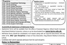 King Edward Medical College BSC Hons Admission 2025
