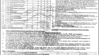 King Edward Medical College BSC Hons Admission 2026 24 King Edward