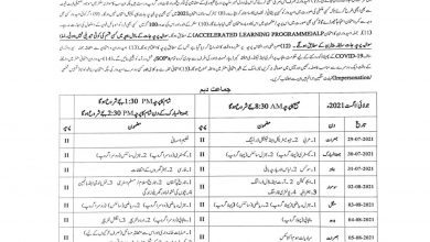Sahiwal Board 10th Class Date Sheet 2025