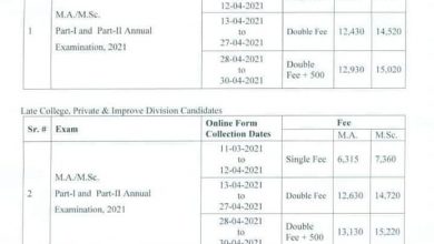 Punjab University MA MSc Admission Form 2025 Fees Date Schedule