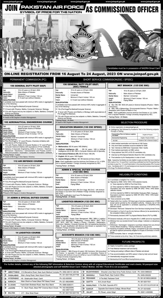 Pakistan Air Force Commission 2025 Jobs Online Registration 1 Pakistan Air Force Commission 2025 Jobs Online Registration