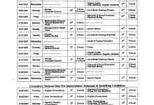 Mardan Board 9th and 10th Class Date Sheet 2025