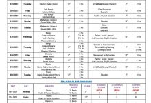 Kohat Board 9th and 10th Class Date Sheet 2025