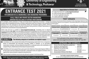 UET Peshawar Entry Test Date 2022