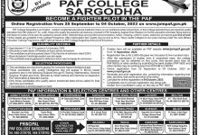 PAF College Sargodha Admission 2025