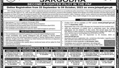 PAF College Sargodha Admission 2025