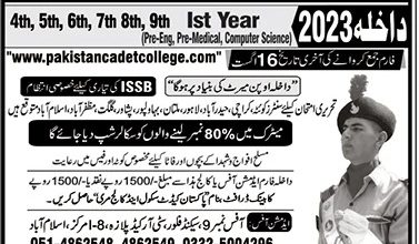 Pakistan Cadet School and College Murree Admission Form 2025