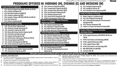 UET Lahore Undergraduate Admissions 2025