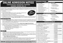 UET Peshawar Admission 2025 Undergraduate